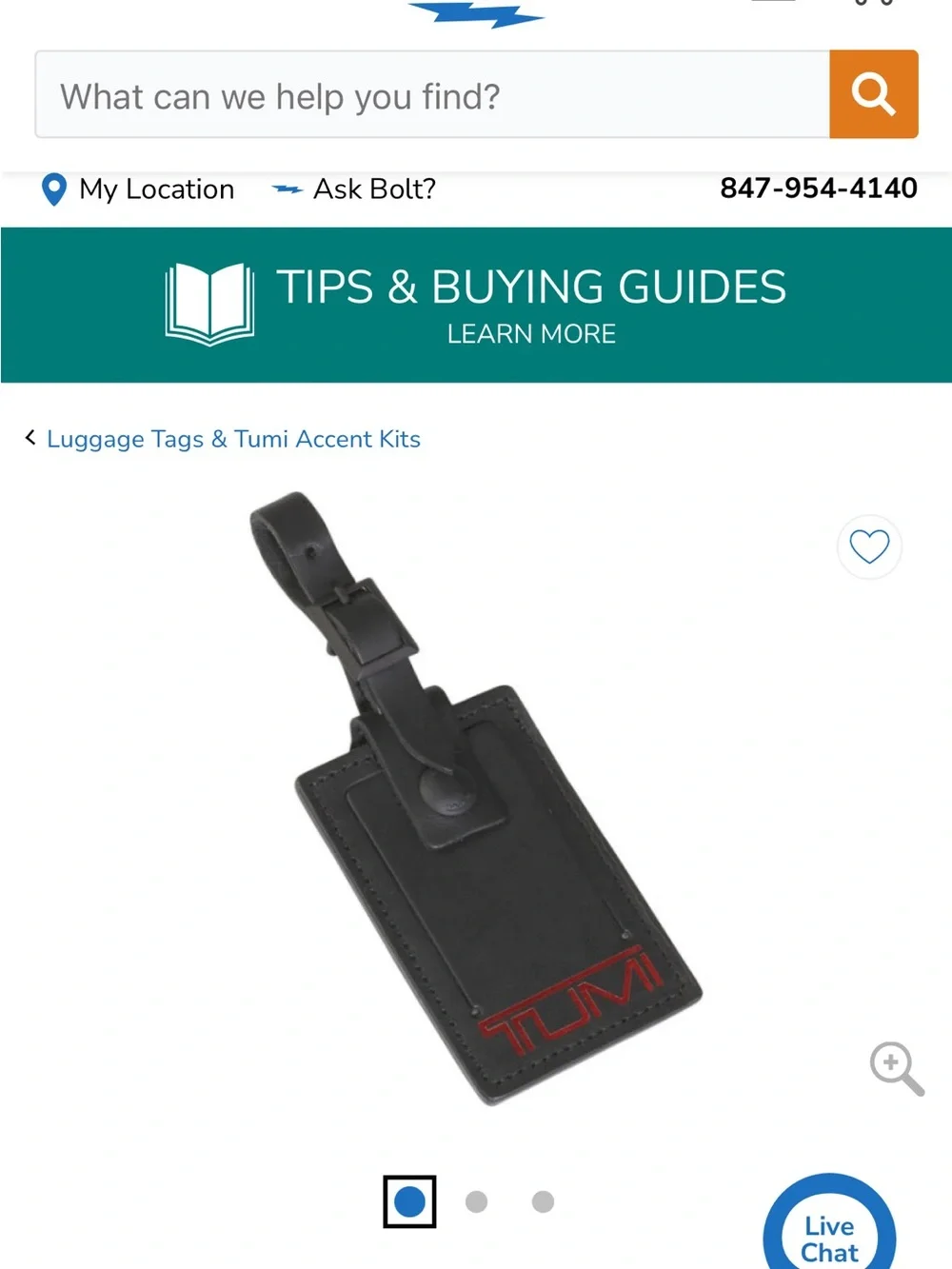 TUMI Black Alpha Leather Luggage Tag with Red Logo